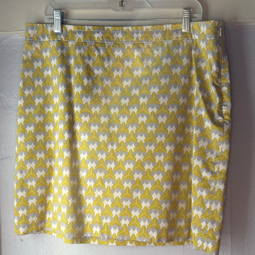 Banana Republic Yellow and White Mini Skirt